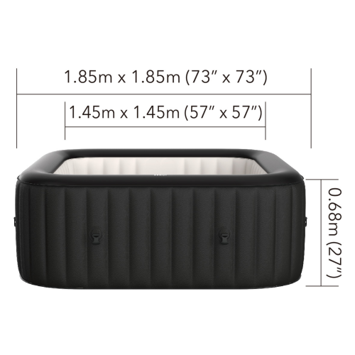 Vito, Square, Hot Tub & Spa, Auto Inflation, Uvc & Ozone Sanitization, 132 Air Bubble Surround System For 4+2 Persons