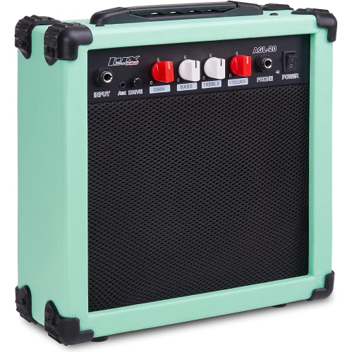 LyxPro 20 Watt Electric Guitar Amplifier with Built-in Speaker - Green