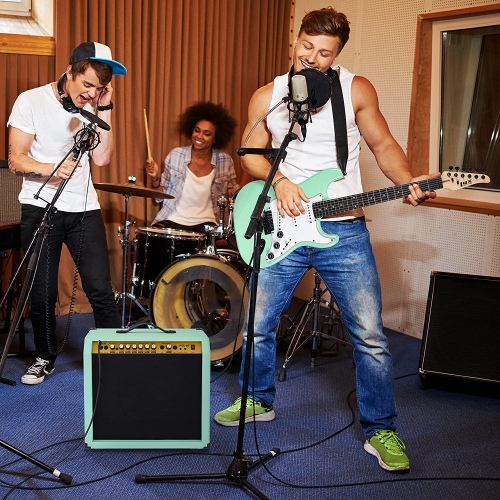 LyxPro 60 Watt Electric Guitar Amplifier with Built-in Speaker - Green