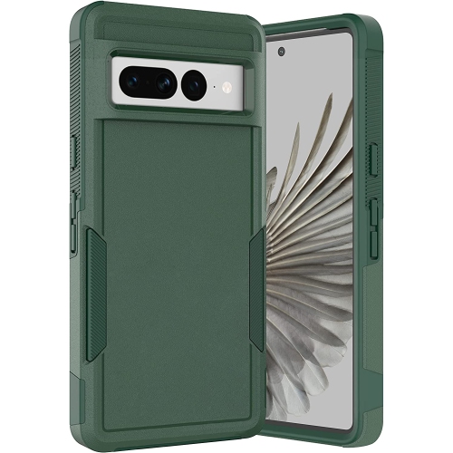 【CSmart】 Dual Layers Heavy Duty Rubber Armor Bumper Hard Case Cover for Google Pixel 7, Green