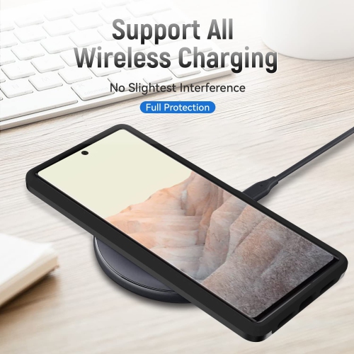 【CSmart】 Étui Coque rigide pour pare-chocs en caoutchouc résistant à deux couches pour Google Pixel 7 Pro, Noir