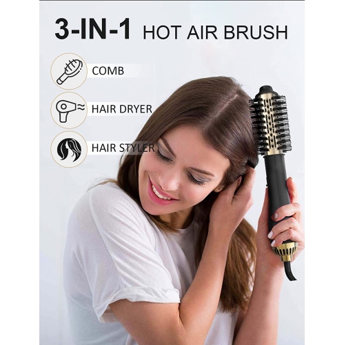 3 in 1 Hot Air Brush One Step Hair Dryer and Volumizer, Negative Ionic Hair Styler for Comb, Drying, and Straightening.