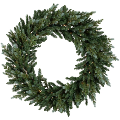 Real Touch™ Pre-Lit Blue Spruce Artificial Christmas Wreath - 48" - Clear Lights
