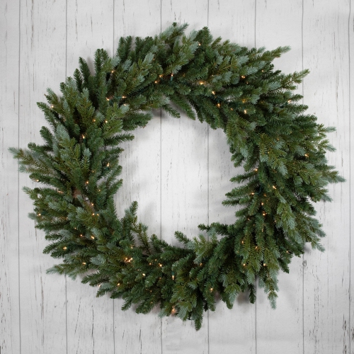 Real Touch™ Pre-Lit Blue Spruce Artificial Christmas Wreath - 48" - Clear Lights