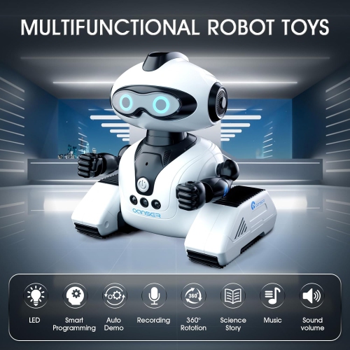 Remote Control Robot Toy for Kids, 2.4GHz with Music & LED Eyes, RC Toy for Boys/Girls, Perfect for 3-12 Year Olds, Christmas, Birthday & Festival