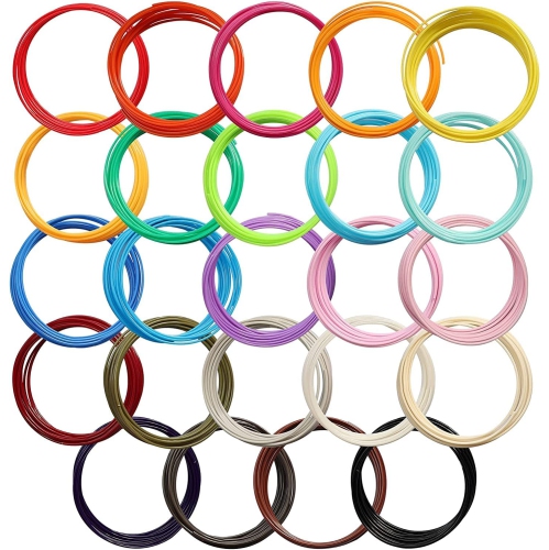 Charges de filament pour stylos 3D et imprimantes 3D Filament PLA 1.75mm, 12 couleurs Diamètre de haute précision Pas de filament de bouchon sans