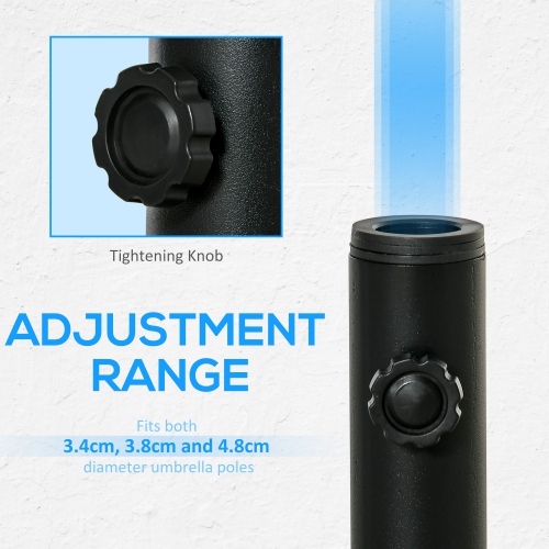 Outsunny Deck Mount Umbrella Holder, Outdoor Umbrella Base Stand for Deck, Dock, Patios Garden, Pontoon and Backyard, Black