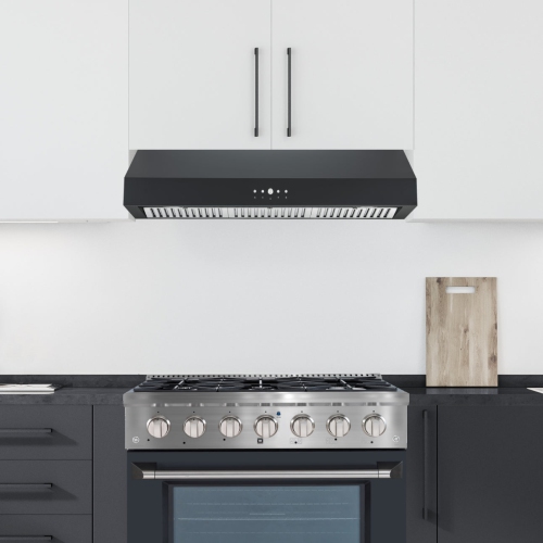 Ancona 36" 440 CFM Ducted Under Cabinet Range Hood in Black