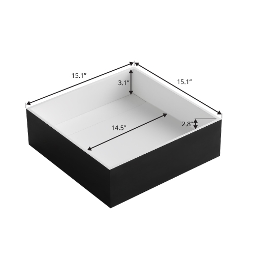 Ancona Square Pure Acrylic Stone Vessel Bathroom Sink in Matte White and Matte Black