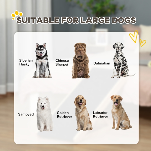 PawHut – Rampe pour canapé de lit, rampe pliable en bois réglable en hauteur à 4 niveaux 10&nbsp;po/15&nbsp;po/20&nbsp;po/24&nbsp;po, pour vieux