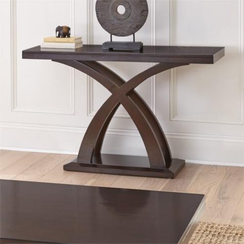 STEVE SILVER COMPANY  Jocelyn Console Table In Espresso Cherry Wood And Veneers In Mango