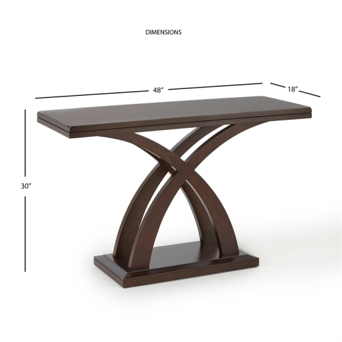 Jocelyn Console Table in Espresso Cherry Wood and Mango Veneers