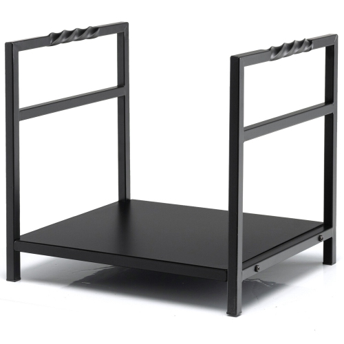 Gymax Firewood Rack Fireplace Log Holder Wood Steel Stove Bracket Stacking Rack