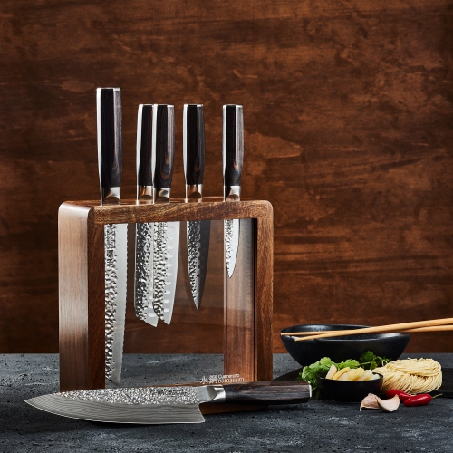 Damashiro® EMPEROR Mokuzai 7 Piece Knife Block