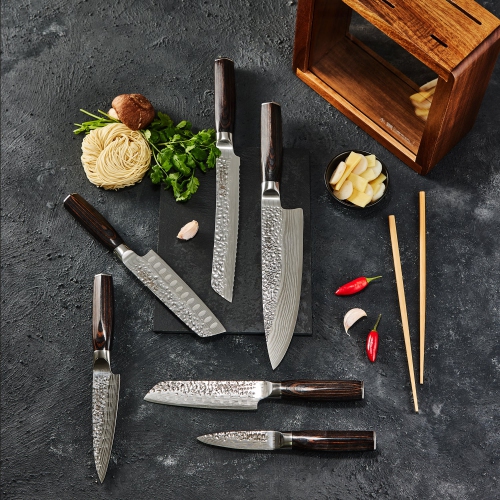 Damashiro® EMPEROR Mokuzai 7 Piece Knife Block