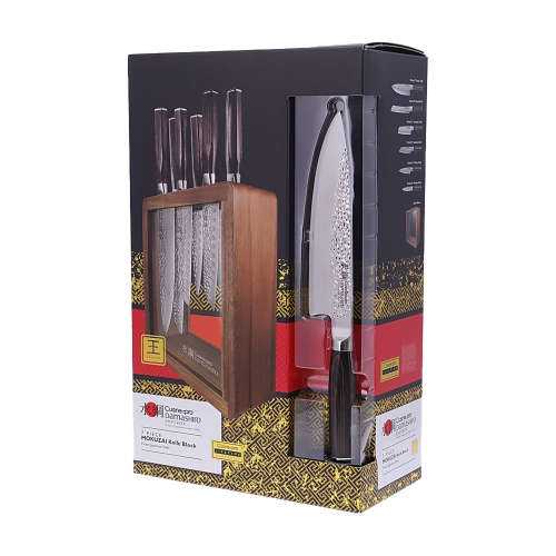Damashiro® EMPEROR Mokuzai 7 Piece Knife Block
