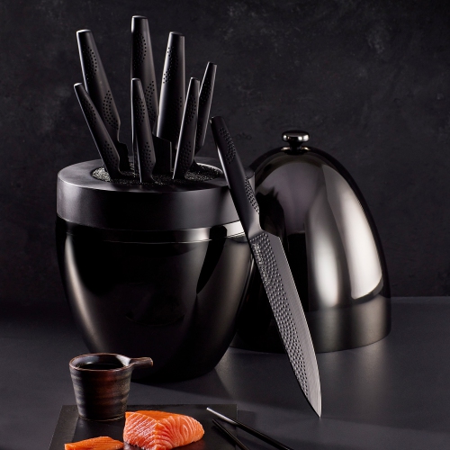 iD3® BLACK SAMURAI™ THE EGG 9-Piece Knife Block