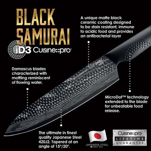 iD3® BLACK SAMURAI™ THE EGG 9-Piece Knife Block