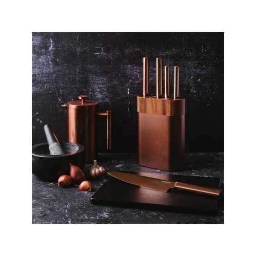 DAISHO Nara 6 Piece Knife Block Copper