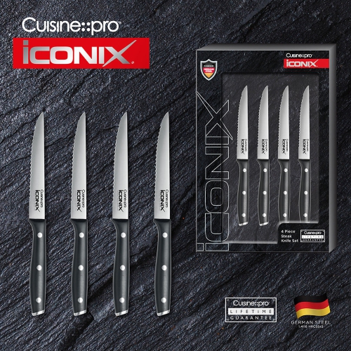 iconiX® 4 Piece Steak Knife Set 12.5cm 5in