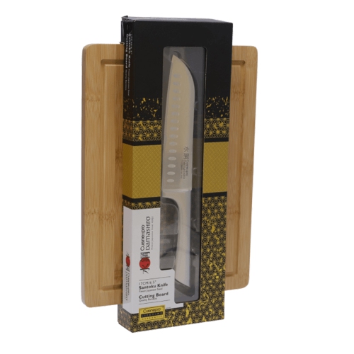 Damashiro® Santoku 17cm 6.5" & Board 25.5x35cm 10x13.5in