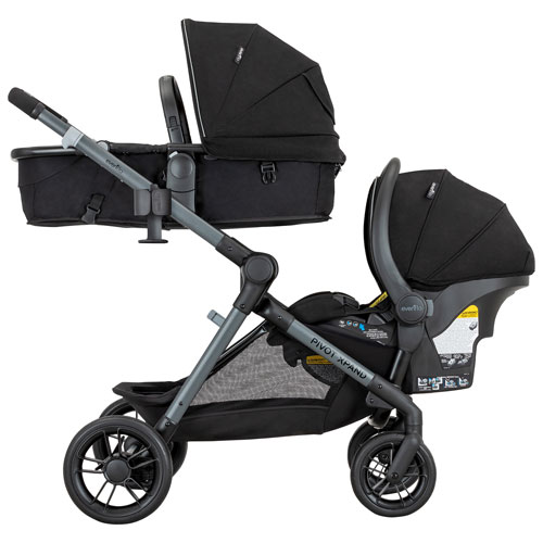 Evenflo Pivot Xpand Modular Stroller with LiteMax Infant Car Seat Ayrshire Black Best Buy Canada