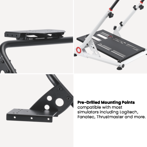 Boost SWS-07 Premium Foldable Height Adjustable Racing Steering Wheel Stand for Gamers - Supports Fanatec, Logitech & Thrustmaster (White)