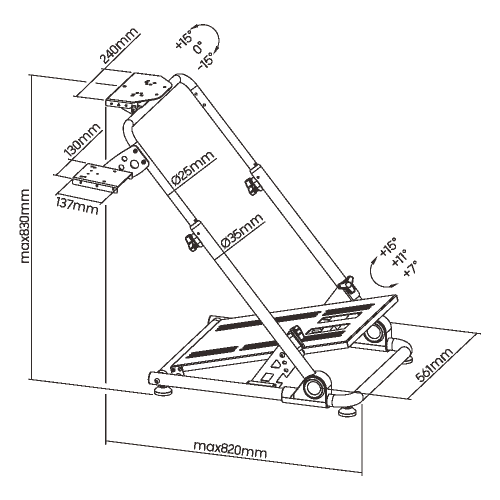 Boost SWS-07 Premium Foldable Height Adjustable Racing Steering Wheel Stand for Gamers - Supports Fanatec, Logitech & Thrustmaster (White)