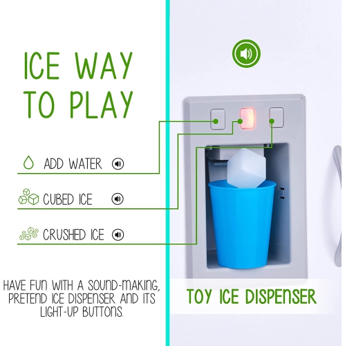 Lil' Jumbl Kitchen Set for Kids, Pretend Wooden Play Kitchen Set, Realistic Sound & More - White