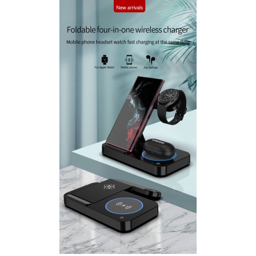 15W Dock Charging Station 3-in-1 Foldable Stand for iPhone 17/16/15/14/13/12/11 for Android Phones S25/S23 Galaxy Watch 6/5/ Pro/4/3 for AirPods
