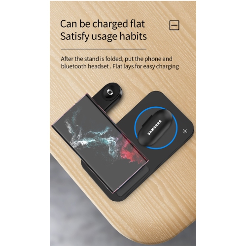 15W Dock Charging Station 3-in-1 Foldable Stand for iPhone 17/16/15/14/13/12/11 for Android Phones S25/S23 Galaxy Watch 6/5/ Pro/4/3 for AirPods