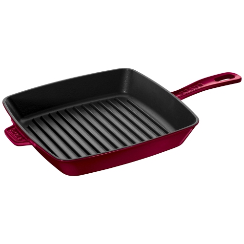 STAUB  Grill Pans 26 Cm Cast Iron Square American Grill, Bordeaux