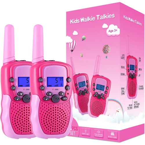 22-Channel 2-Way Walkie Talkies for Kids – Backlit LCD Flashlight, 3-Mile Range, Outdoor Adventure Radios for Girls & Boys