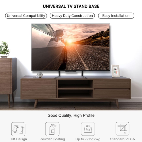 37"-65" TV Mounts Table Top TV Stand, Universal Tabletop TV Mount Bracket Base LED LCD Plasma Legs up to 77 Lbs