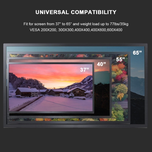 37"-65" TV Mounts Table Top TV Stand, Universal Tabletop TV Mount Bracket Base LED LCD Plasma Legs up to 77 Lbs