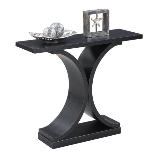 Convenience Concepts Newport Infinity Console Table in Black Wood Finish