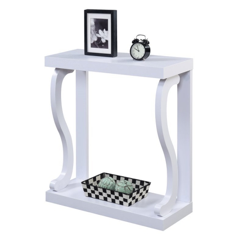 Image 1 of 7.. Convenience Concepts Newport Gramercy Console Table in White Wood Finish