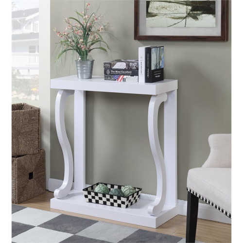Convenience Concepts Newport Gramercy Console Table in White Wood Finish