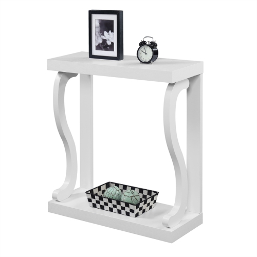 Convenience Concepts Newport Gramercy Console Table in White Wood Finish