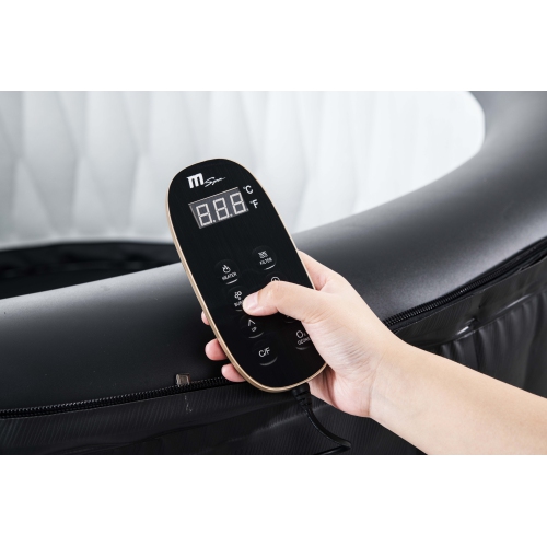 MONT BLANC, PREMIUM, SPA ROND Gonflable & SPA, 118 Jets de Massage pour 2+2 personnes, UNE PIECE INTEGREE