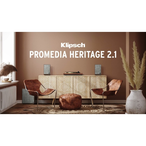 KLIPSCH PRO MEDIA 2.1 SYSTÈME D'ENCEINTES MULTIMÉDIA HERITAGE - NOYER PROMEDIAH21W