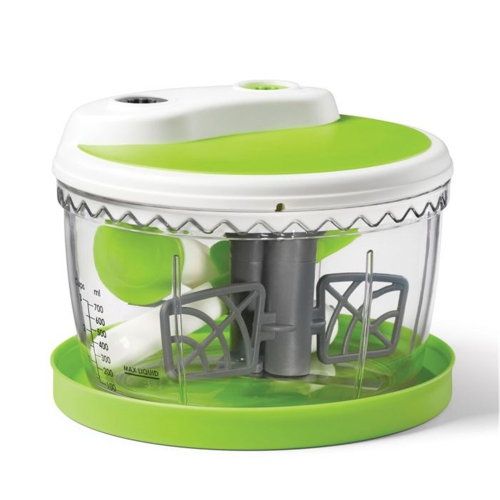 Starfrit - 2 Speed Manual Food Chopper, Non-Slip Base, Green