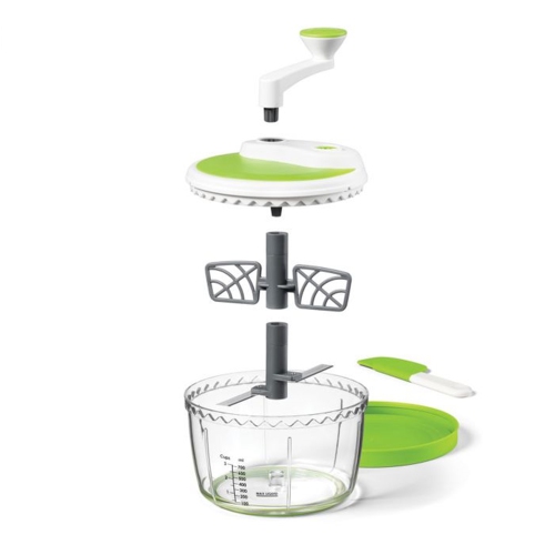 Starfrit - 2 Speed Manual Food Chopper, Non-Slip Base, Green