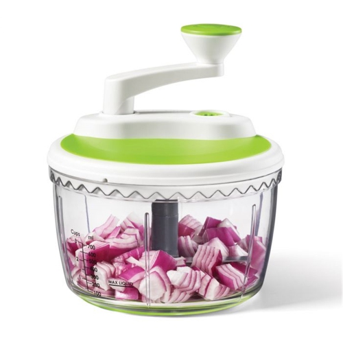 Starfrit - 2 Speed Manual Food Chopper, Non-Slip Base, Green