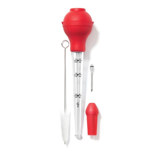 Gourmet - Ensemble de 4 Morceaux de Poire à Sauce en Silicone, Rouge