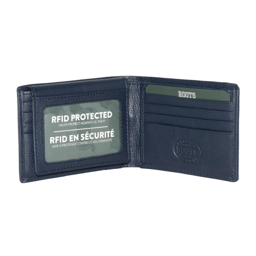 ROOTS Leather Slimfold Wallet with Removable ID
