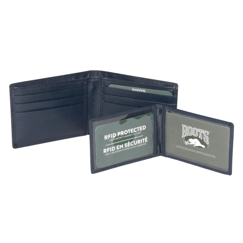 ROOTS Leather Slimfold Wallet with Removable Passcase