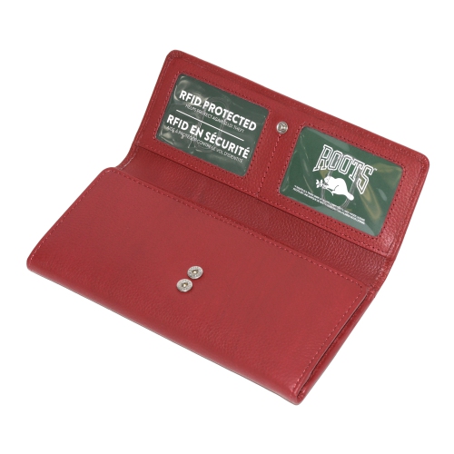 Pochette-portefeuille mince en cuir POUR femmes de ROOTS