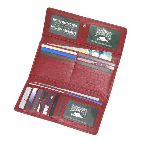 Pochette-portefeuille mince en cuir POUR femmes de ROOTS
