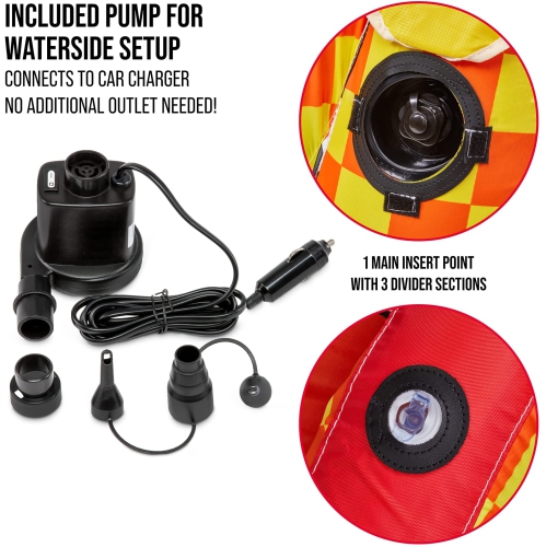 Sunny & Fun Towable Water Tube, 2-Person Inflatable Boat Tube with Handles & Tow Rope for Tubing